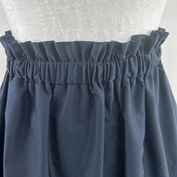 Zara Woman Festive Navy Satin-Finish Paperbag Skirt – X-Small XS - Picture 2 of 9